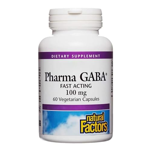 Natural Factors, Stress Relax Pharma GABA, 60 vegane Kapseln, 200mg GABA je Dosis, Glutenfrei, Sojafrei, GMO frei, Geschmacksneutral