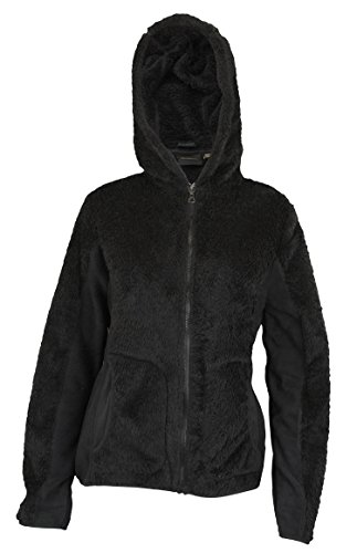 Weatherproof Womens Ultra Soft Faux Fur Full Zip Hooded Shaggy Jacket, Black
