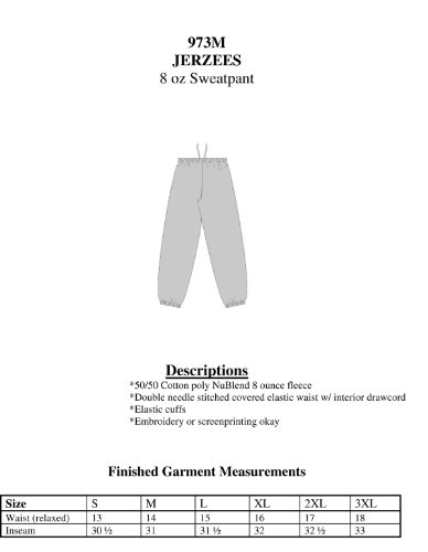 Image of JERZEES Youth Nublend Fleece Sweatpants without Pockets, Covered Elastic Waistband, Cotton Blend, Sizes S-XL