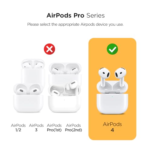 Image of VRS DESIGN Modern Lock Case for Apple Airpods 4th Generation (2024), Rugged Protection with Secure Lock for Airpods 4 Case (Peach & Coral) [US Patent Registered]