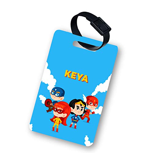 Image of Personalized Luggage Tag with Name & Photo - Boys (Kids Super Hero) | Custom Name Tag