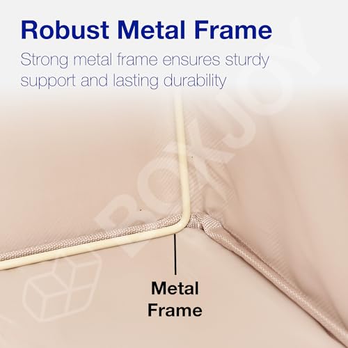 Image of BOXJOY Pack of 1 Premium Storage Organiser Box for Clothes with Strong Steel Frame & Handle, Foldable Closet Basket for Wardrobe, Cupboard, Almirah Shelves, Home Essentials for Boys Girls Cloth