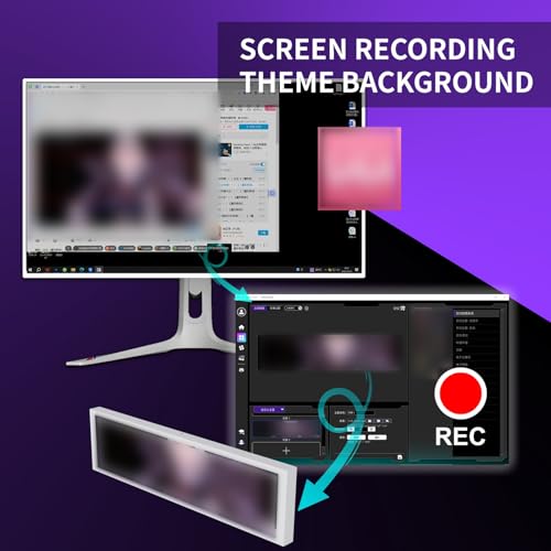 Image of 9.2 inch PC Case Side Screen, Customizable Monitor Display for System Stats and Animated Themes, USB Powered, Supports Wallpaper, GIF and Hardware Monitoring (White)