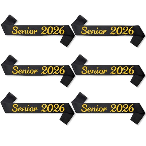 Black Senior Satin Sash Graduation Cheer Competition