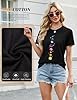 Lonya Women's T-Shirt Black Crew Neck Short Sleeve Tunic Tee Shirt Casual Cute Graphic Print Basic Fashion Tshirts Planet,XL #3