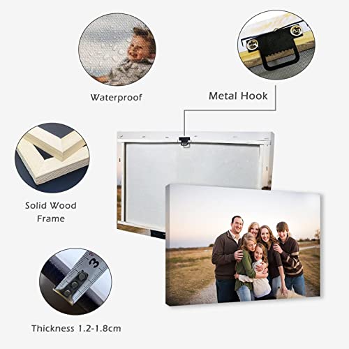 Zhongjingyan Personalized Canvas Picture Prints With Your Photos 5"×7" Custom Wall Art For Family Vacation Travel Photos For Home Living Room Bedroom Kitchen Bathroom Decor Framed Ready To Hang #TOP4