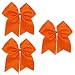 Kenz Laurenz Cheer Bows Orange Cheerleading Softball - Gifts for Girls and Women Team Bow with Ponytail Holder Complete your Cheerleader Outfit Uniform Strong Hair Ties Bands Elastics by (1)