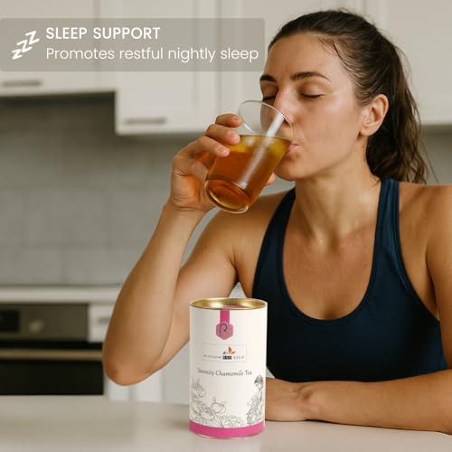 Image of Blossom & Brew Serenity Chamomile Tea - Premium Dried Chamomile Flowers for Tea - Naturally Caffeine-free Indian Floral Herbal Blend - Delicate Chamomile Tea for a Gentle Brew Hot or Iced (1.76oz)