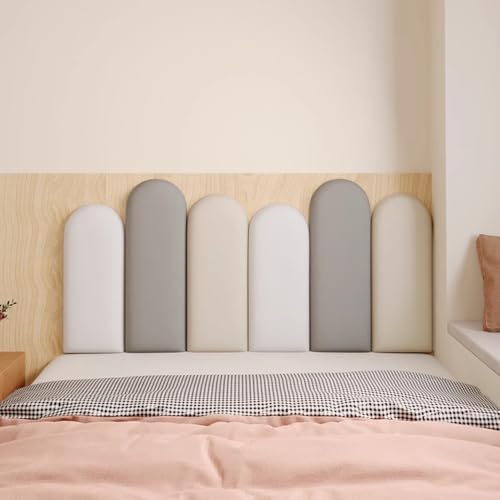 Tête de lit auto-adhésive pour enfant - Rembourrage mural anti-collision - Panneaux muraux en tissu rembourré pour chambre et crèche