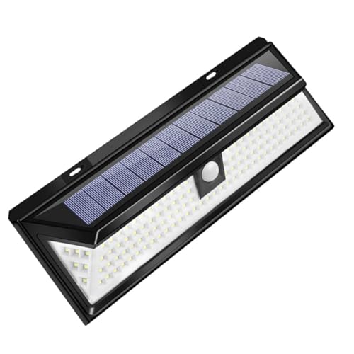Uonlytech 118 luz solar - Luminaria solar exterior funciona con energía solar luces de pared al aire libre Kiosko lampara solar exterior luces sensor movimiento sentido de la luz de la pared
