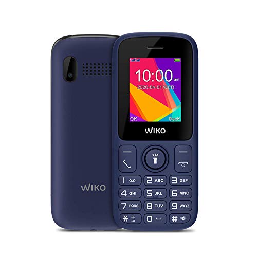 Wiko F100 � Tel�fono m�vil Libre con Teclas de 1,8� (Dual SIM, bater�a de 800mAh para una Gran autonom�a, Radio FM, Reproductor MP3, admite microSD, Linterna, Bluetooth, c�mara Trasera), Color Azul