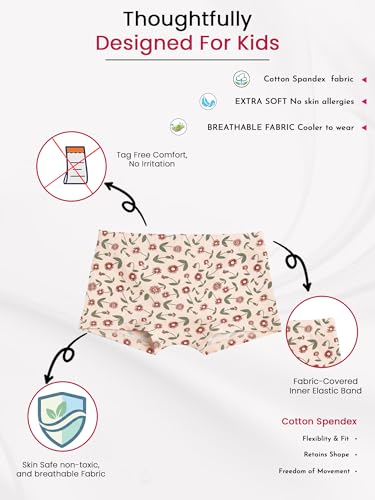Image of BODYCARE Girl's Cotton Multicolor Boyshorts (Pack of 3)
