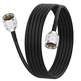 XMSJSIY PL259 UHF Koaxialkabel RG58 UHF Stecker auf Stecker niedrige Verluste CB Coax Antenne Verlängerung Jumper Kabel für HAM Radio, Antenne Analyzer, Dummy Last, SWR Meter - 1M / 3.2FT
