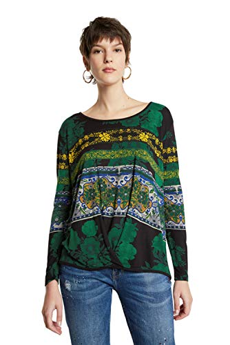Foulard Desigual vert femme fluide et doux protection légère contre le vent