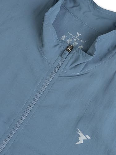 Image of TECHNOSPORT Men's Regular Fit Plus Size Solid Active Jacket With Techno Lite, UPF50+ Sun Protection
