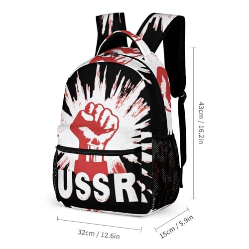 USSR CCCP Soviet Union Backpack Shoulder Bags Lunch Bag Pencil Case Box 3 Set Daypack Cute2