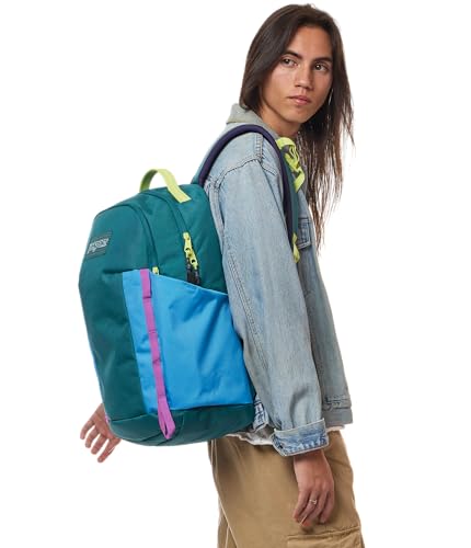 Image of JanSport 26L All Around Pack - 15 inch Laptop Sleeve, Emerald Pool | Versatile Rucksack w /Hydration Sleeve, Reflective Accents & Safety Whistle
