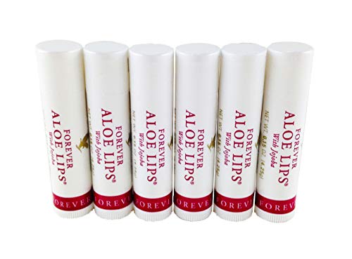 FOREVER LIVING Aloe Lips Balm (6) - Soothe, Moisturize, Heal & Protect Lips 4.25g Each