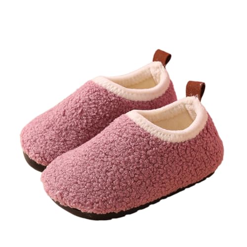 Kids Boys Fuzzy Slippers Flat Ankle House Shoes Childrens Soft Plush Indoor Warm Slippers Lightweight Closed Toe Shoes