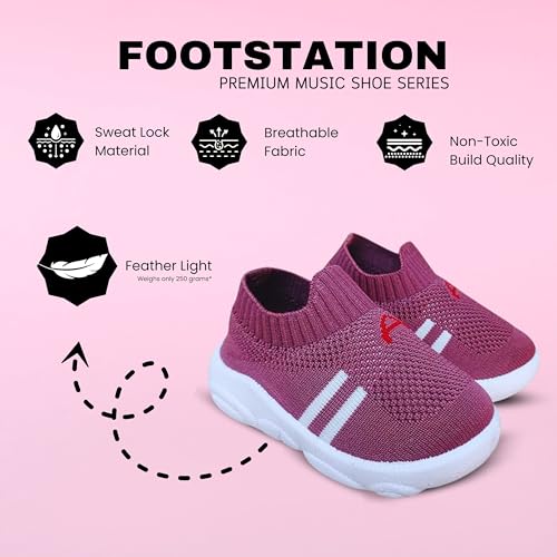 TrendStation:- Kids Knit Slip-on Walking Shoes, Attractive Colour's, Breathable Mesh, Lightweight Comfort Sneakers for Toddlers2