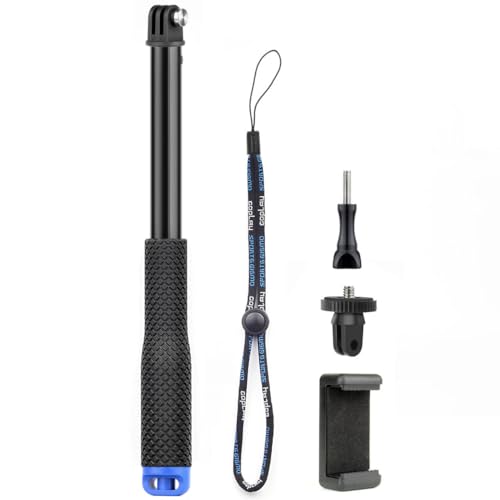 GEPULY 46''Alumium Waterproof Selfie Stick with 1/4 Thread Hole Underwater