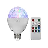 TSSS® E27 RGB LED Mini Ball Drehender Kristall Bühnenlicht Disco Hause Familie Partei Club Bar DJ Pub Hochzeit Fernbedienung Birne Glühlampen (1 Stück)