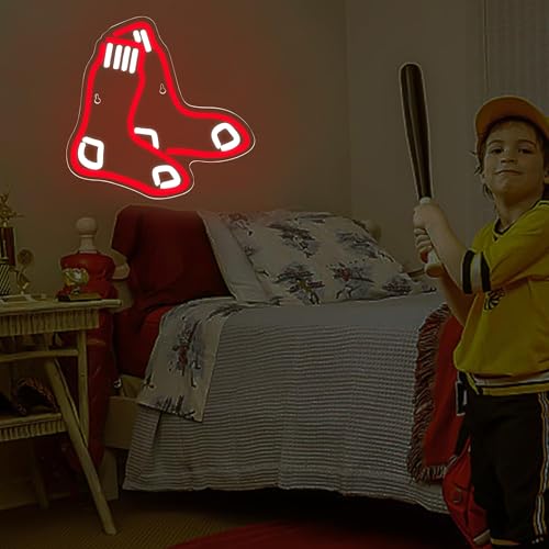 Image of Baseball Neon Sign for Wall Decor Baseball Team Logo Neon Light for Man Cave LED Sports Light Sign for Boys Room,Club,Man Cave,Bar,Party,Christmas Birthday Gifts for Men,Boys,Teens,Size 12*11.7in(FMXD163)