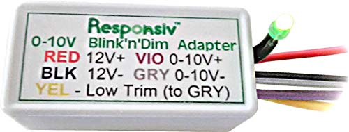 Responsiv™ Blink'n'Dim Adapter, Universal Dimmer for 0-10V Dimmable LED Fixtures, Retrofit Kits or Fluorescent Ballasts. Dim with Existing Switch. No New Wiring. Better Than Wireless.
