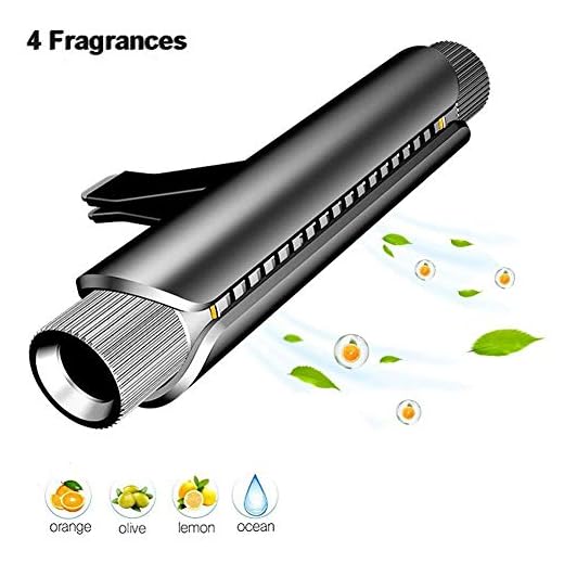 COCOCITY Desodorante del Coche, Ambientador Aire Coche Clip con 4 Aromas Dormitorio Difusor de Fragancia y Aceites Esenciales, Purificador de Aire para Viaje, Oficina Elimina el Humo