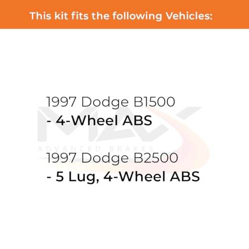 Image of Max Advanced Brakes Front Brake Kit Compatible With 1997 Dodge B1500 B2500 5 Lug 4-Wheel ABS Replacement Premium OE Disc Brake Rotors and Ceramic Brake Pads