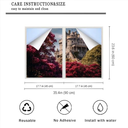 Película para ventana con diseño colorido y flores 17.7x23.6 in pack x2 miniatura 2
