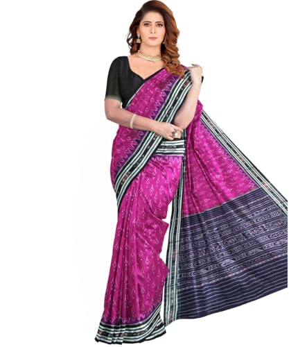 Image of Nuapatna Cotton Saree of Odisha Ikkat Orissa Traditional Handloom Sari | Bomkai | Pata | Nuapatana | sambalpuri saree | khandua patta sare | without Blouse S9
