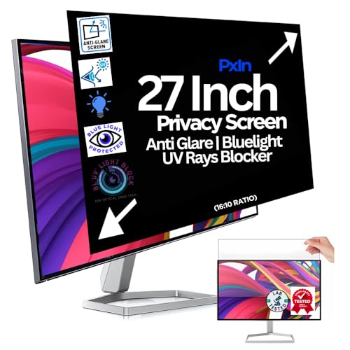 Image of Pxin Techno Eye 27 Inch (16:10) Monitor Privacy Screen Filter - NO Eye Strain | Anti-Blue Light + Anti-Glare | Privacy Screen Protector