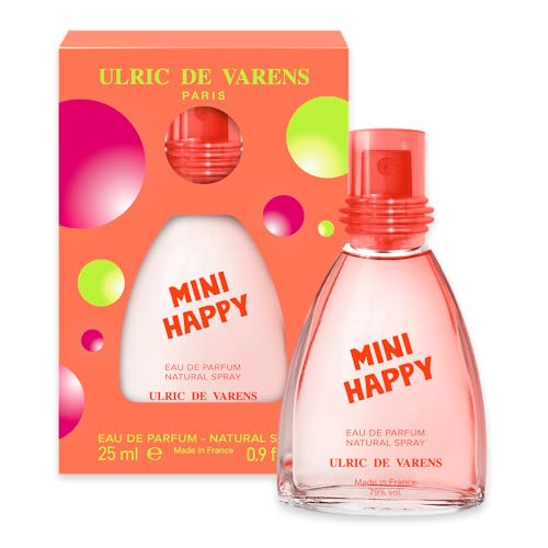 ULRIC DE VARENS - Eau de Parfum Mini Happy - Floral, Fruité, Oriental - Parfum Femme - Vaporisateur - Made in France - 25 ml