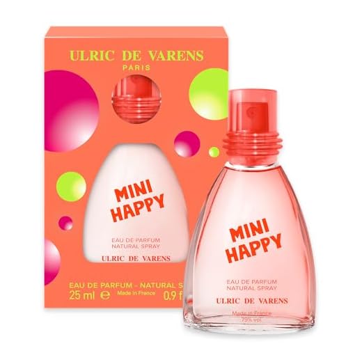 ULRIC DE VARENS - Eau de Parfum Mini Happy - Floral, Fruité, Oriental - Parfum Femme - Vaporisateur - Made in France - 25 ml