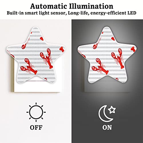 Bisibuy Night Lights Plug Into Wall Lobster Abstract Line Led Nightlights With Dusk-To-Dawn Sensor Automatic Nightlight For Bedroom Hallway Stairs Kitchen Bathroom Decor Smart Night Light #TOP3