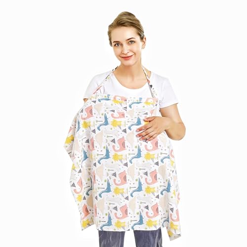 Image of Sunkizzrs Cotton 360 Nursing Covers for Breastfeeding -Feeding Cover Breastfeeding Mother -Feeding Covers for Nursing Mom -Feeding Scarf Breastfeeding with Mosquito Net for Baby Stroller