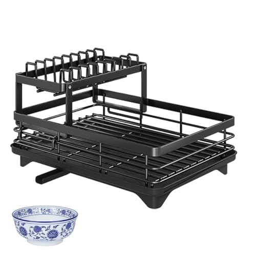 TVANTRUXIS Carbon Steel Foldable Kitchen Sink Dish Rack