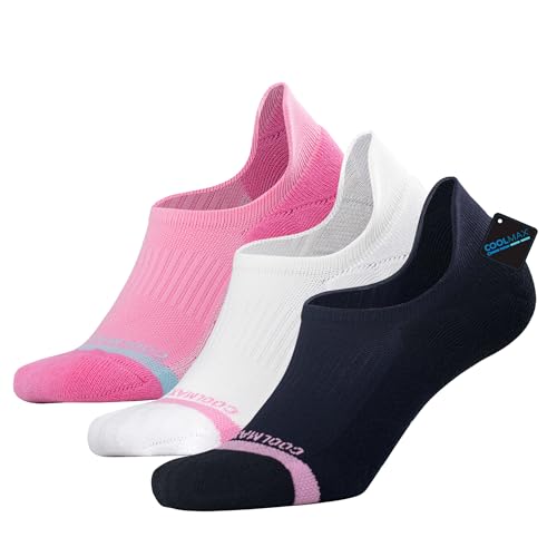 Image of BRISIRA Bamboo Viscose Coolmax Running Golf No Show Socks Women Compression Moisture Wicking Performance Low Cut Tab Athletic