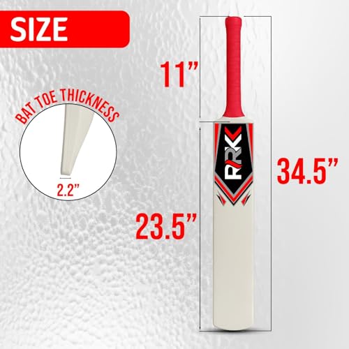 Image of RRKK Heavy Duty Plastic Cricket Bat Full Size (34 inch X 4.5 inch Inches | Premium Lightweight PVC Tennis Bat with Grip | Durable Turf Bat for Gully Cricket | All Age Group | (Red)
