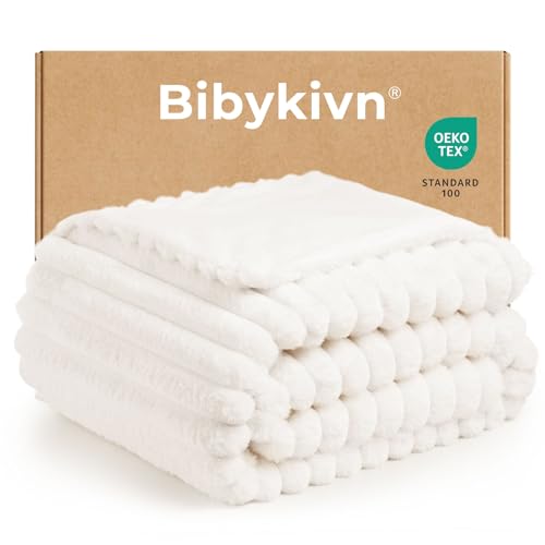 Bibykivn Kuscheldecke 100x160 cm, Kaninchen Plüsch Decke, Super Soft Wohndecke, Flausige Couchdecke Warme Überwurfdecke Sofadecke für Sofa...
