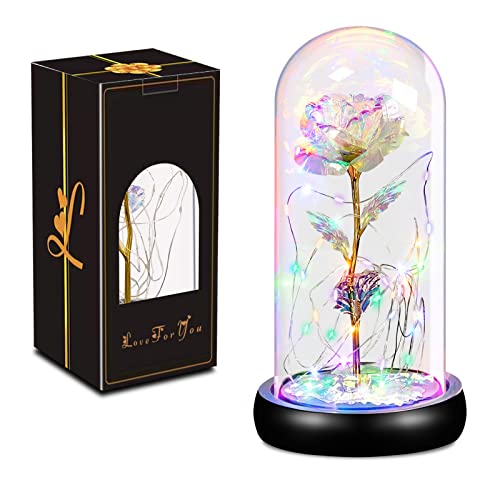 Rose de Noël pour elle, cadeau d'anniversaire, rose enchantée galaxie, rose artificielle brillante, cadeau pour femme, fête des mères, Saint-Valentin, anniversaire de mariage Cover