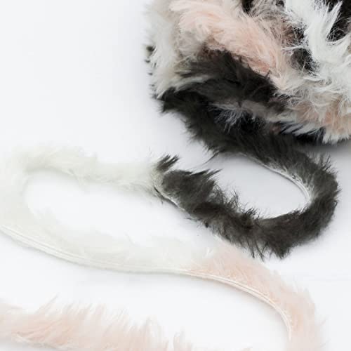 Image of NICEEC Faux Fur Yarn Super Soft, Chunky & Fluffy, Eyelash Yarn for Crochet & Knitting(Total Length 210yds /10.6oz) - Mixed Colors /300g