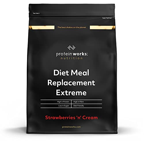 THE PROTEIN WORKS Sustitutivo De Comidas Extreme | Comida Nutricionalmente Completa | Vitaminas Potenciadoras Del Sistema Inmune | Fresas Con Nata, 1000 g