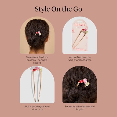 Kitsch Gemstone French Hair Pin for Women - Gold Hair Accessories, 1pc - image 7