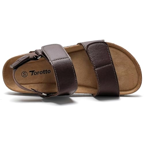 Torotto Girls Boys Sandals with Cork Footbed Adjustable Straps Summer Glitter Slides Sandals Open Toes Flat for Kids Toddler2