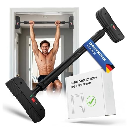 ELANI – sichere Klimmzugstange 70-92 cm bis 200 kg für Türrahmen ohne Bohren mit innovativer Gewindesperre – Pull Up Bar, Türreck Klimmzugstange Türrahmen, Klimmzug, Klimzugststange