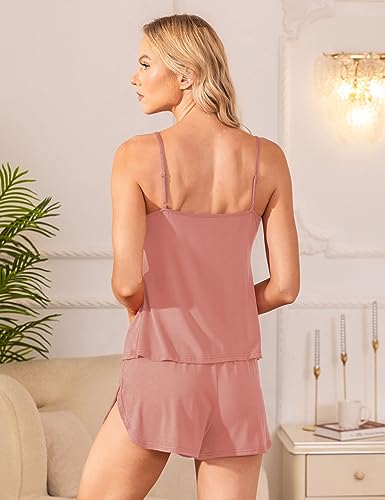 Image of Senert Sexy Pajamas for Women Sleepwear Sexy Lingerie V Neck Pjs Cami Shorts Set Nightwear S-XXL