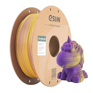eSUN アップグレードされたマットPLAフィラメント 1.75mm、マットPLA 3Dプリンターフィラメント、光沢なしのカラー、フロストテクスチャー、1KGスプール（2.2ポンド）3Dプリンター用3Dプリンティングフィラメント、紫と黄色の二色