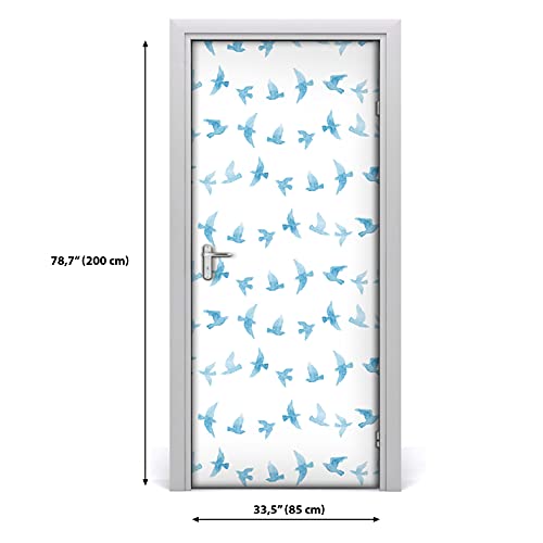 Fondo de pantalla impermeable para puerta Coloray de 85x200 cm con diseño autoadhesivo de pájaros 3